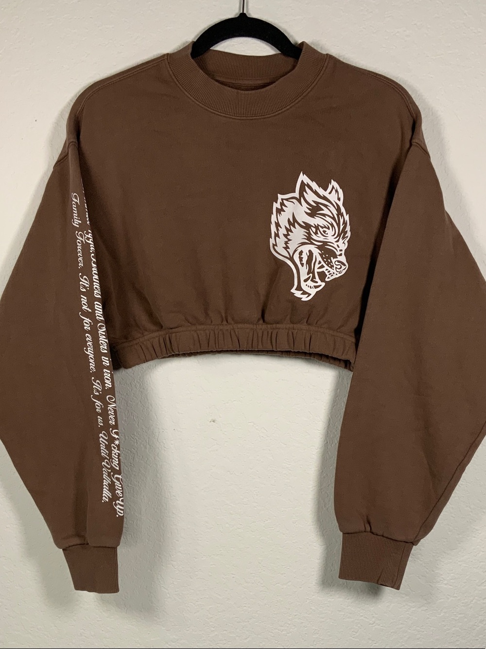 Darc Sport Wolves Club SHE Until Valhalla Cropped Crewneck Sweatshirt 693/1000